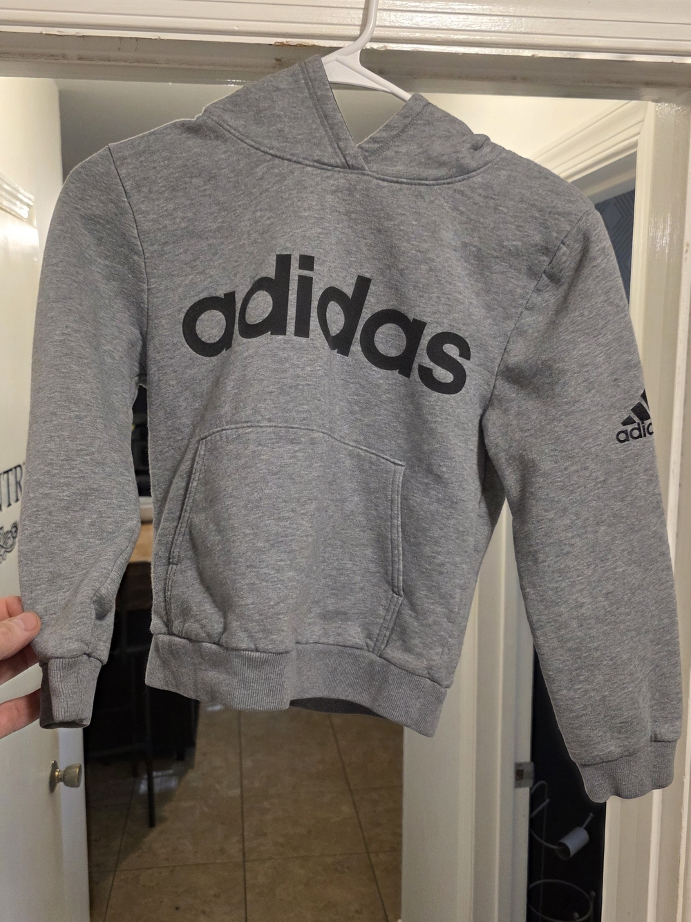 Adidas Gray Heather Logo Hoodie